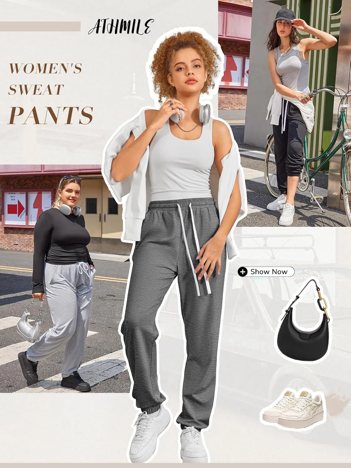 ATHMILE Baggy Sweatpants for Women with Pockets-Lounge Womens Pajams Pants-Womens Running Joggers Fall Clothes Outfits 2025