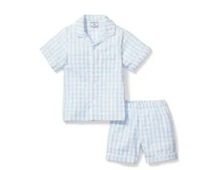 Blue Gingham Pajama Short Set