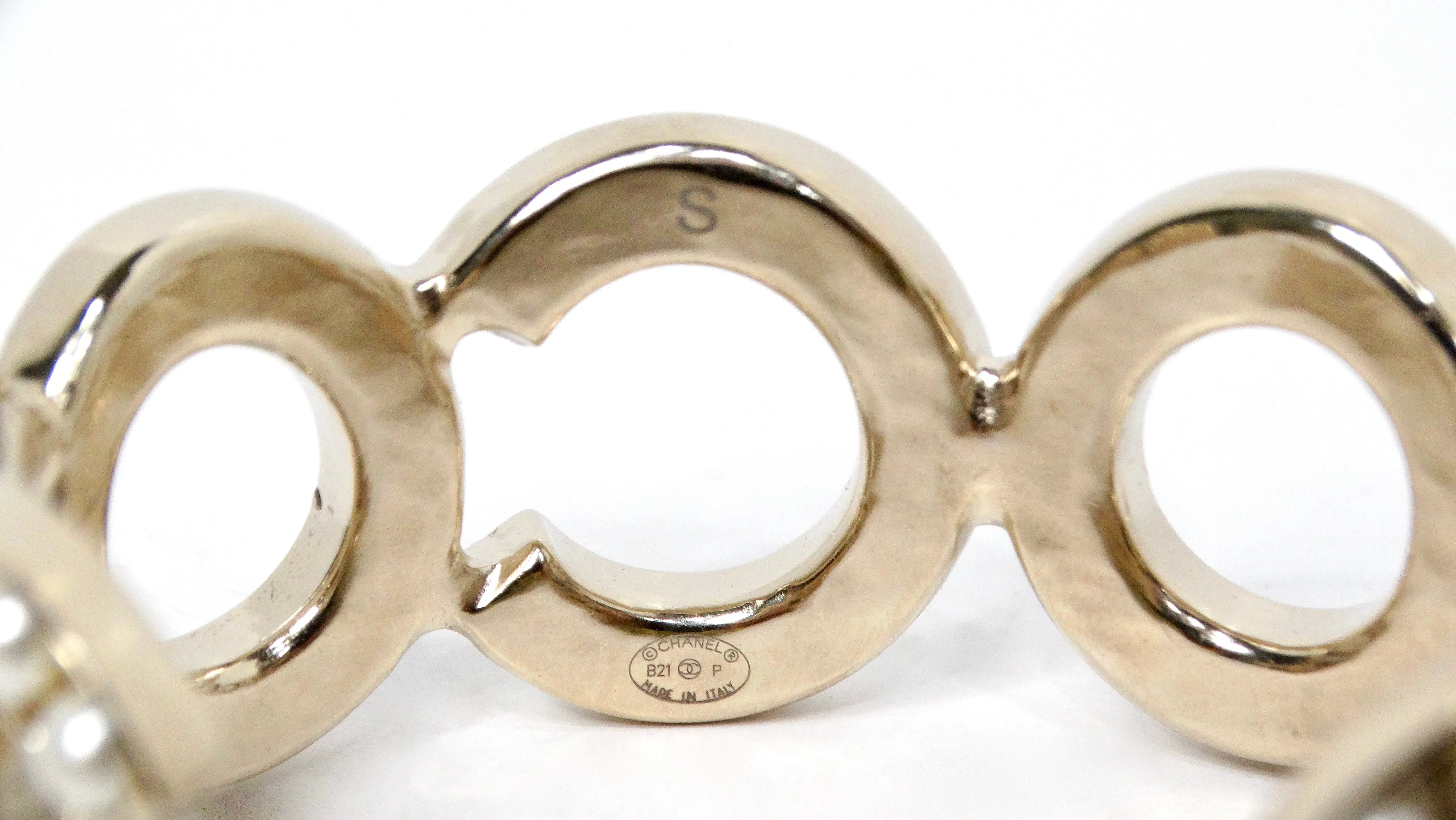 Chanel COCO Pearl 14K Gold Plated Cuff