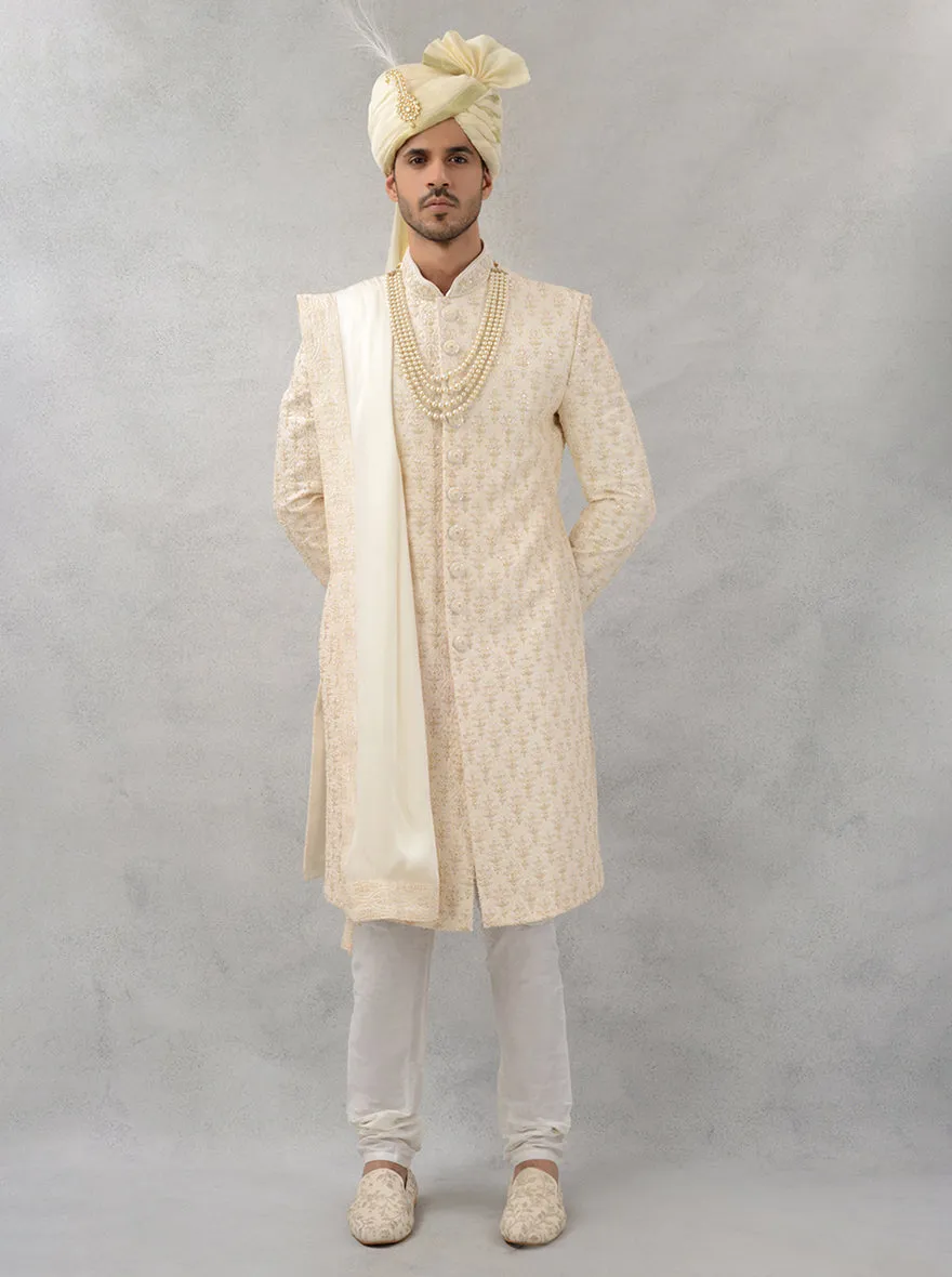 Cream  Sherwani | TULA