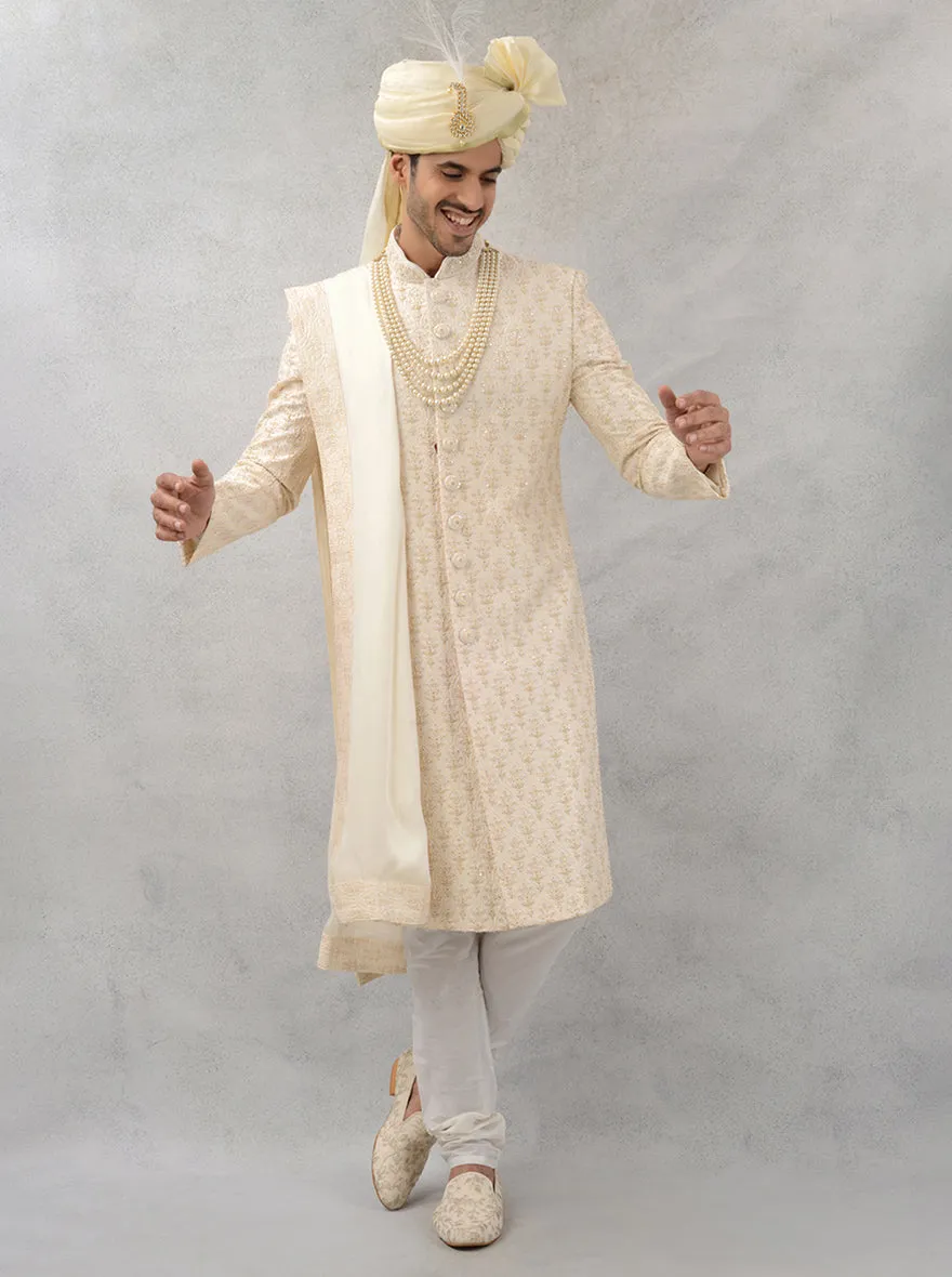 Cream  Sherwani | TULA