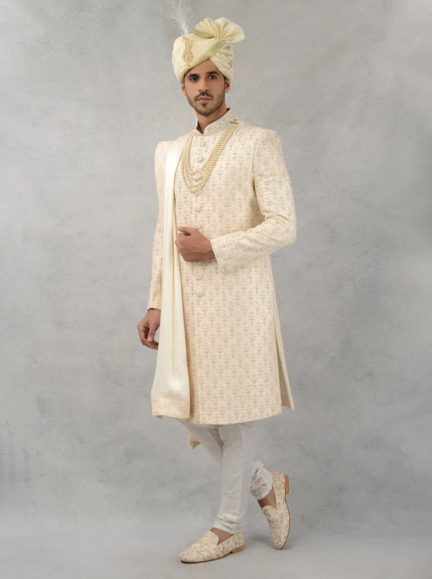 Cream  Sherwani | TULA
