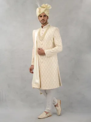 Cream  Sherwani | TULA