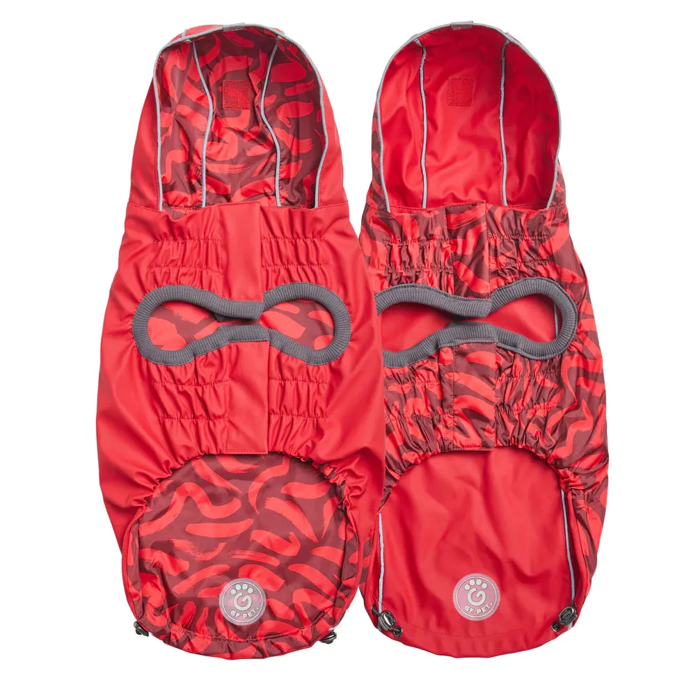 Dog Rain Coat - Reversible Red