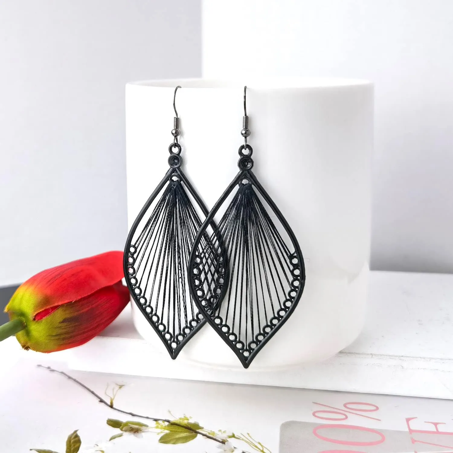 Earrings for Women Colorful Layered Leaf Earrings Bohemian Dangle Drop Tassel Silver Earrings Women Gifts