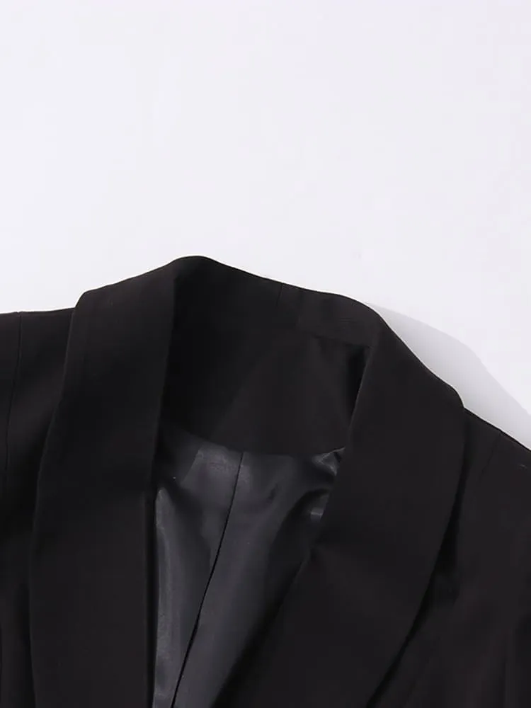 Elegant Beading Pearls Tassel Woman Blazer Luxury Fashion Prom Temperament Shawl Lapel Suit Jacket Evening Club Party