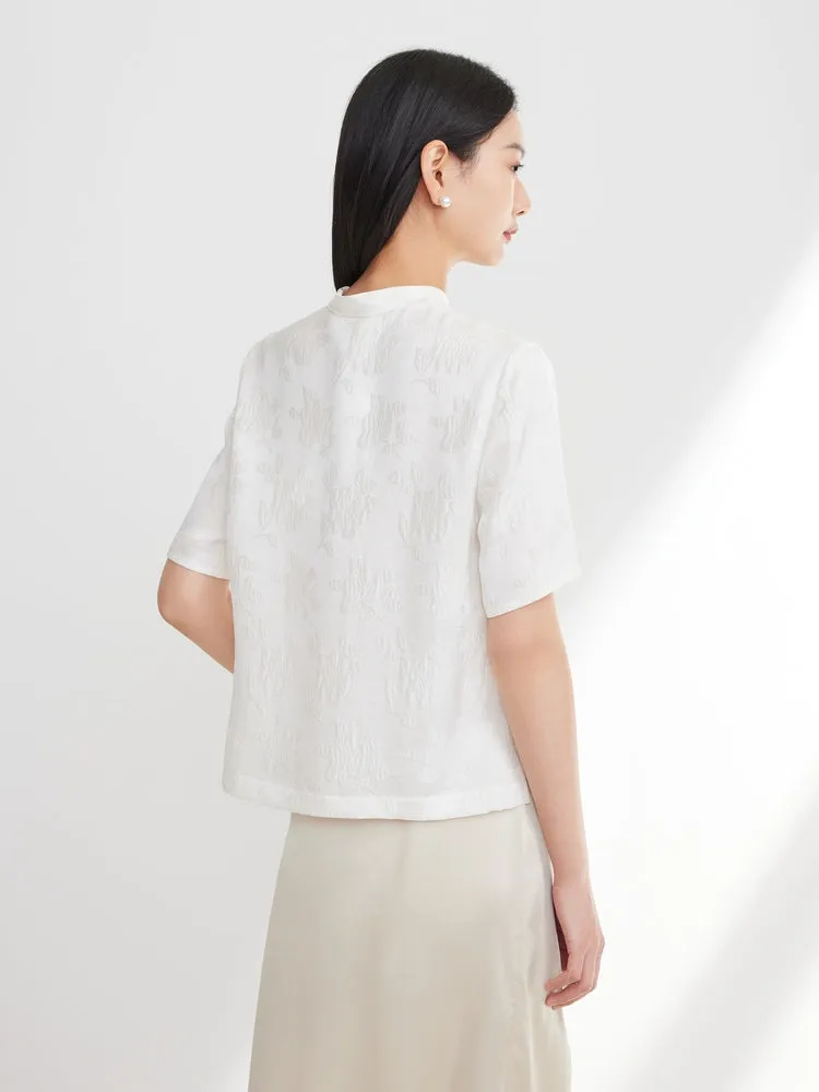 EP YAYING New Chinese Style Silk Shirt