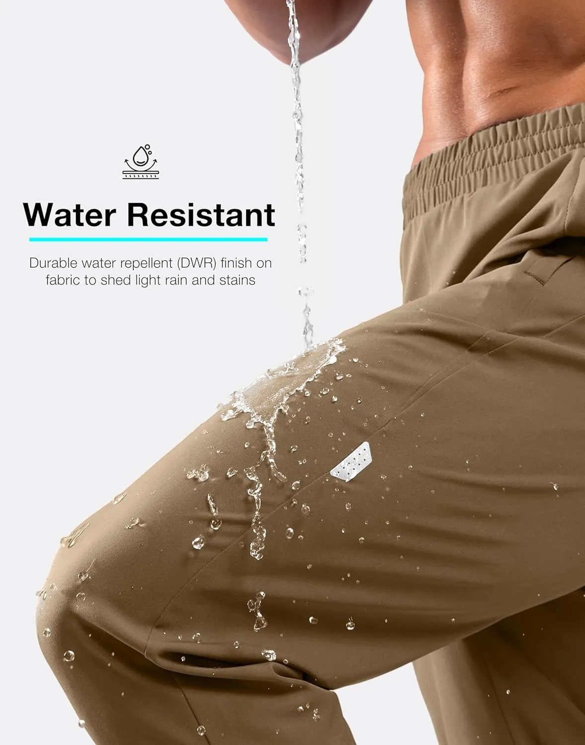 G Gradual Men's Joggers with Zipper Pockets Lightweight Athletic Workout Pants Quick Dry Sweatpants for Men Running Hiking