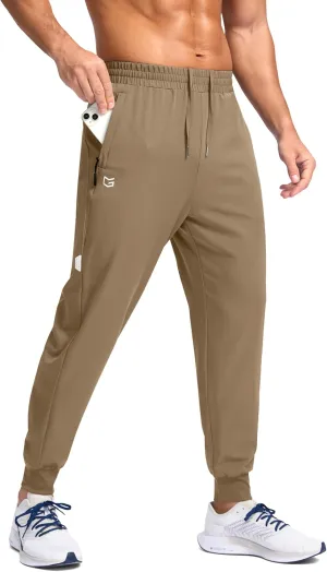 G Gradual Men's Joggers with Zipper Pockets Lightweight Athletic Workout Pants Quick Dry Sweatpants for Men Running Hiking