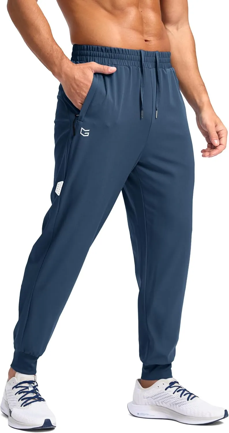 G Gradual Men's Joggers with Zipper Pockets Lightweight Athletic Workout Pants Quick Dry Sweatpants for Men Running Hiking