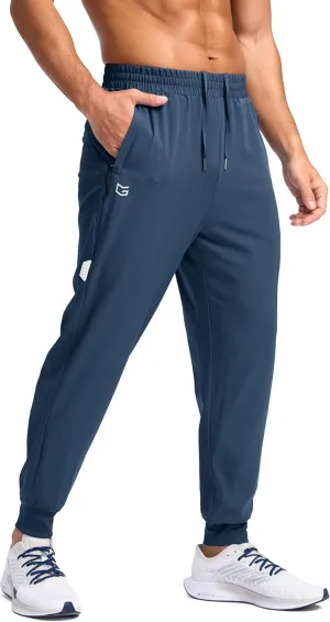 G Gradual Men's Joggers with Zipper Pockets Lightweight Athletic Workout Pants Quick Dry Sweatpants for Men Running Hiking