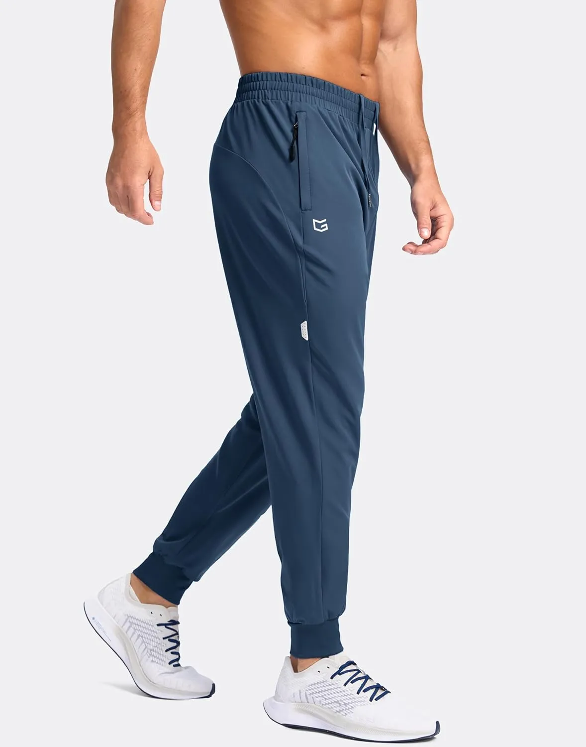 G Gradual Men's Joggers with Zipper Pockets Lightweight Athletic Workout Pants Quick Dry Sweatpants for Men Running Hiking