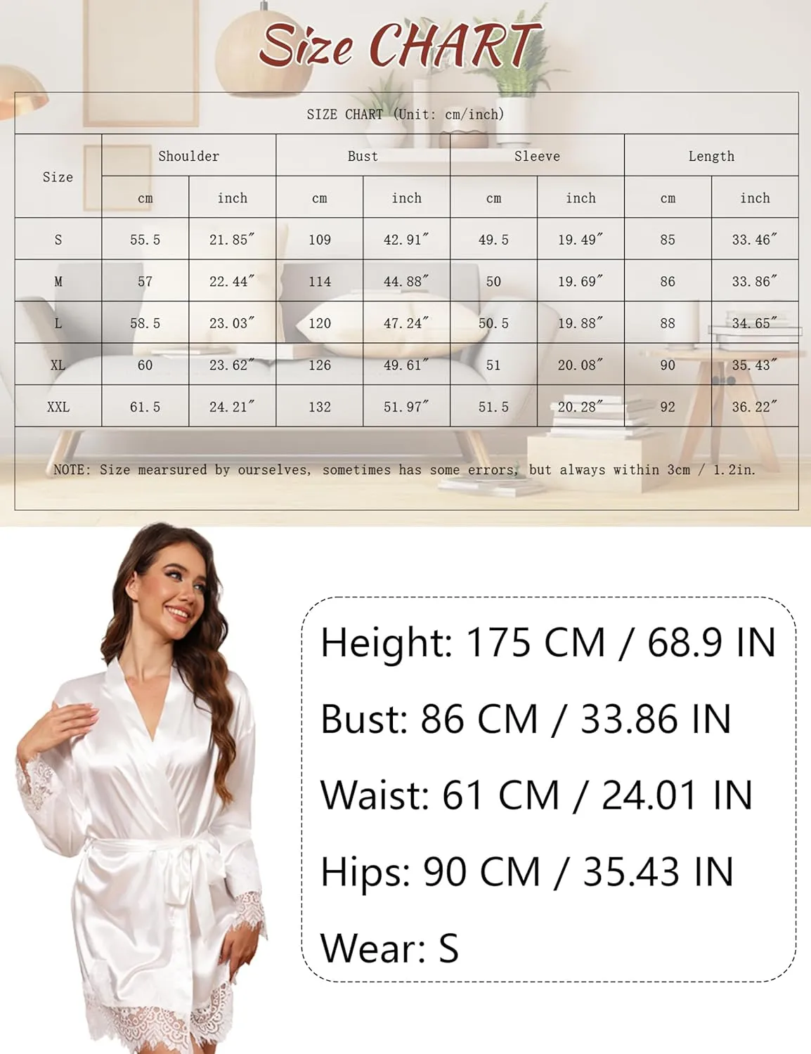 GAESHOW Satin Robe for Women Short Silky Robes with Lace Trim Wedding Party Bride Bridesmaid Bathrobes