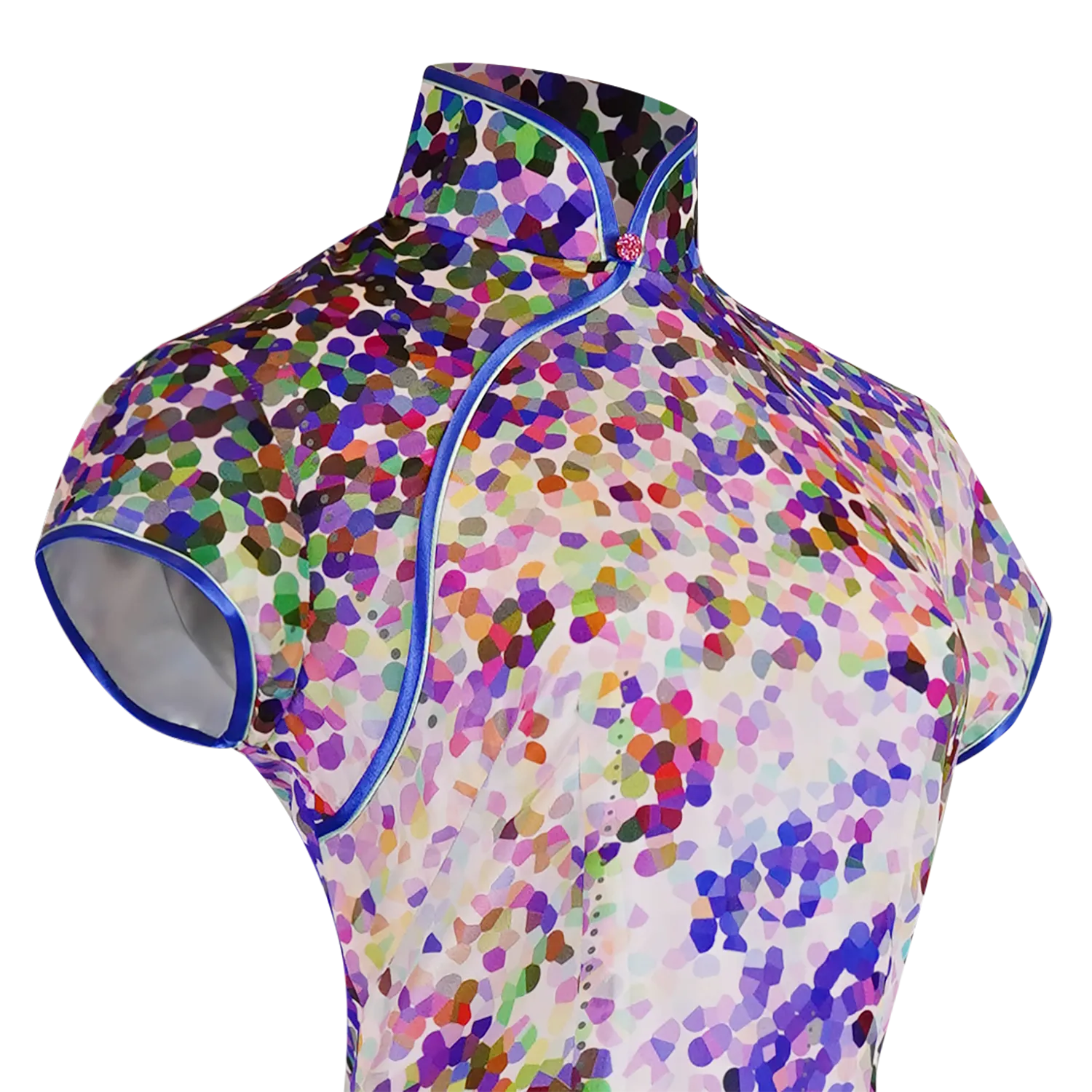【GARDEN】100% Silk Crystal Cheongsam (Cap Sleeve / Regular Fit)