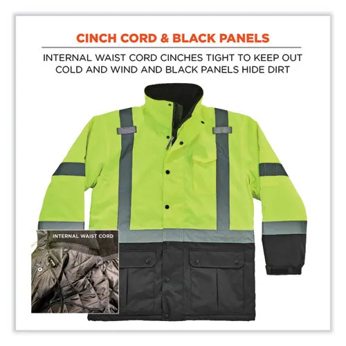 Glowear 8384 Class 3 Hi-vis Quilted Thermal Parka, Small, Lime, Ships In 1-3 Business Days