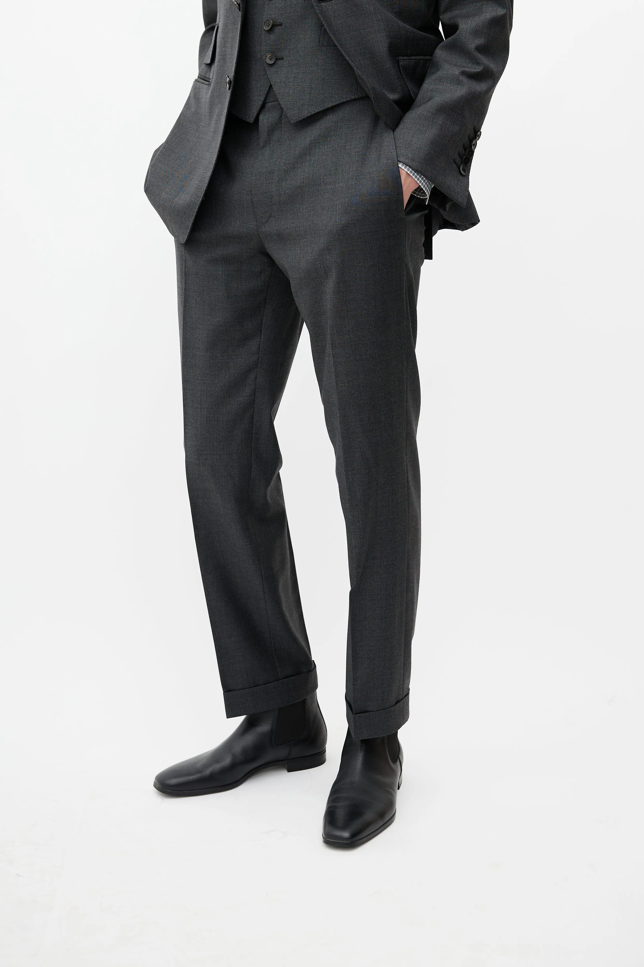 Grey Wool Three Piece Suit