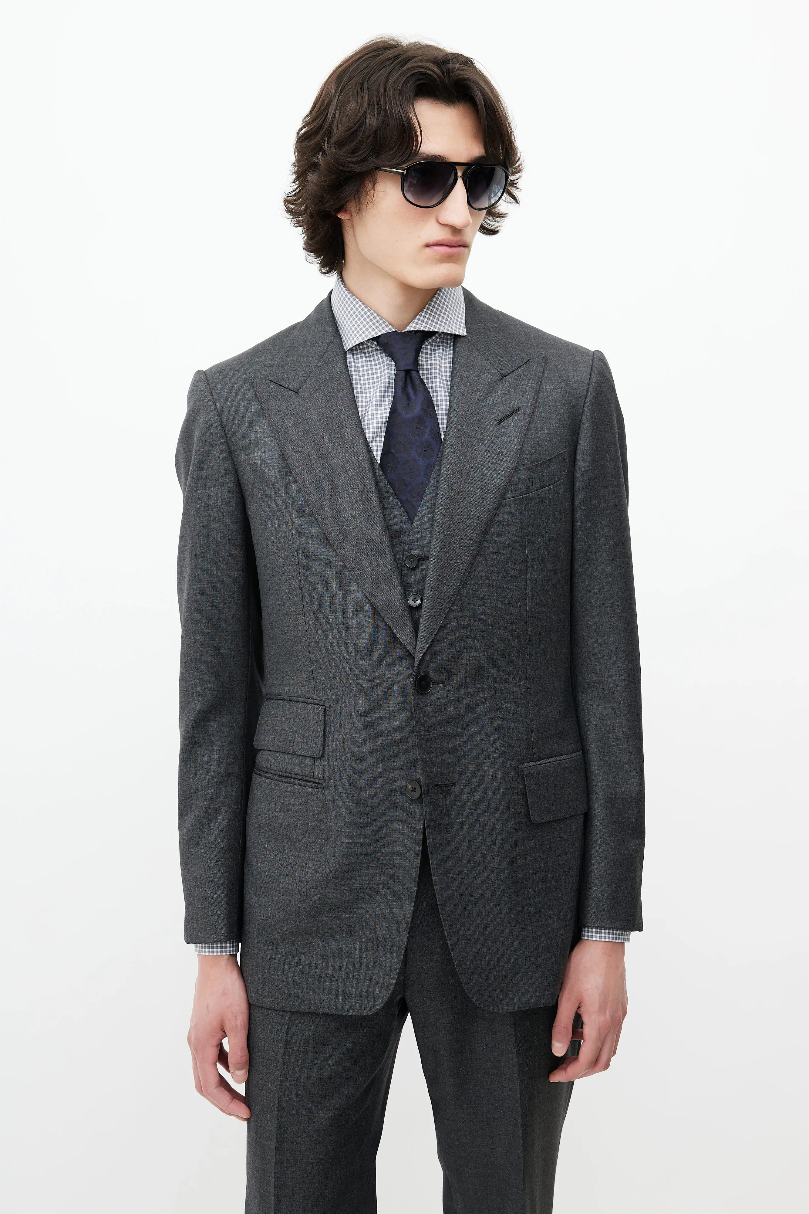 Grey Wool Three Piece Suit