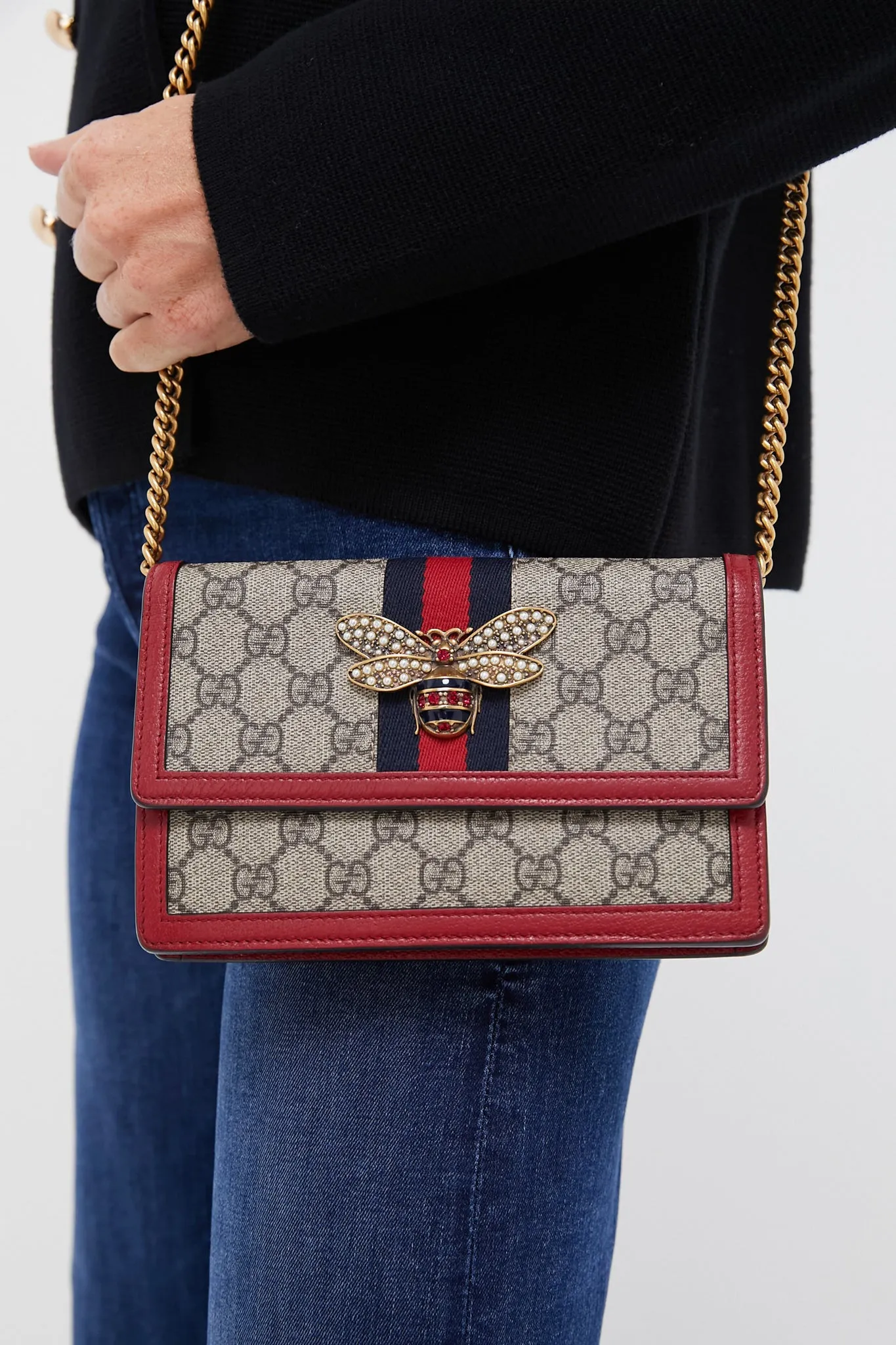 Gucci GG Supreme Queen Margaret Wallet on Chain