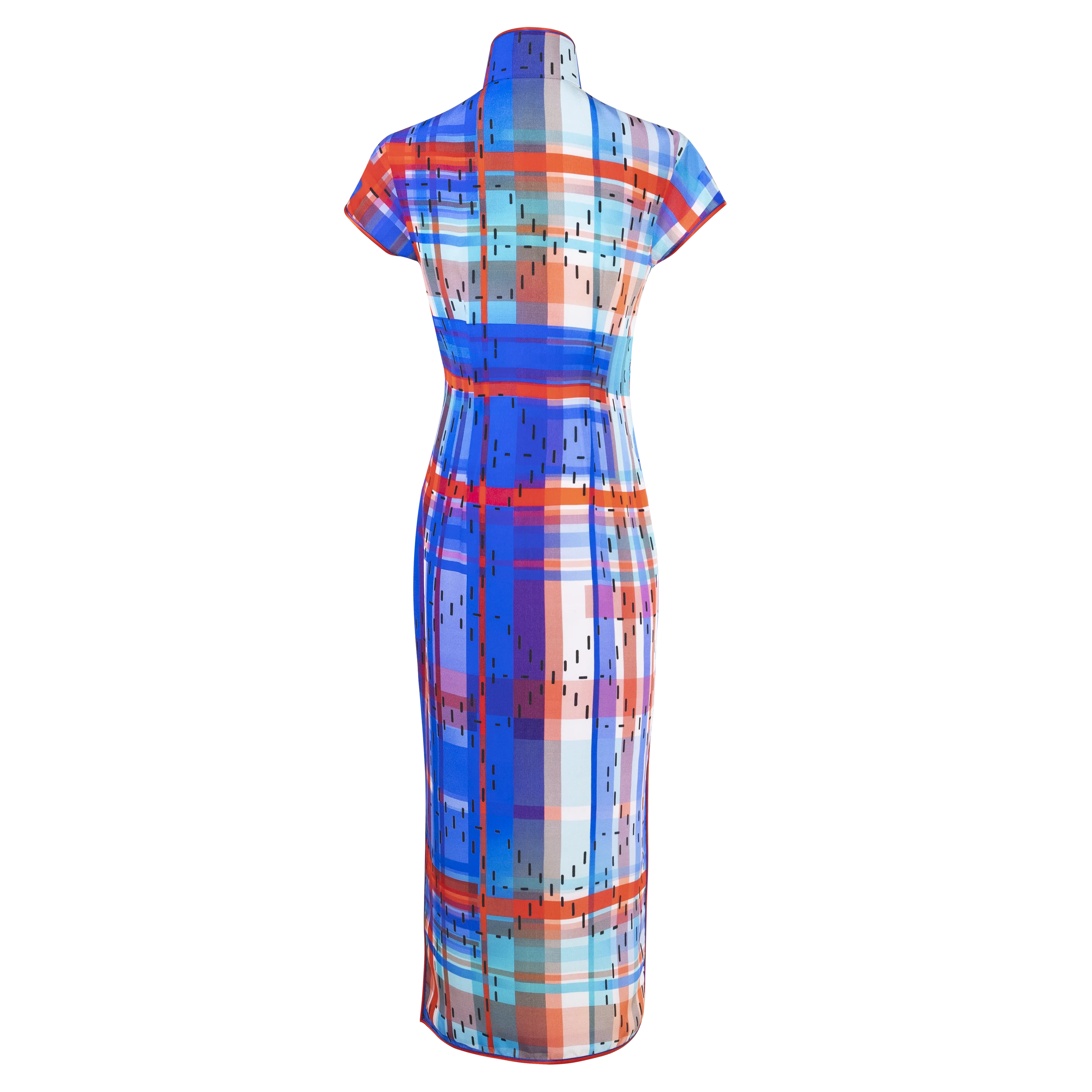 【HK SPIRIT】Masterpiece Collection Haute Couture 100% Silk Cheongsam (Cap Sleeve) (紅白藍)