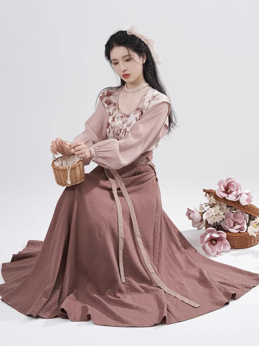 Jaylin Modern Hanfu Tang Style Square Collar Set