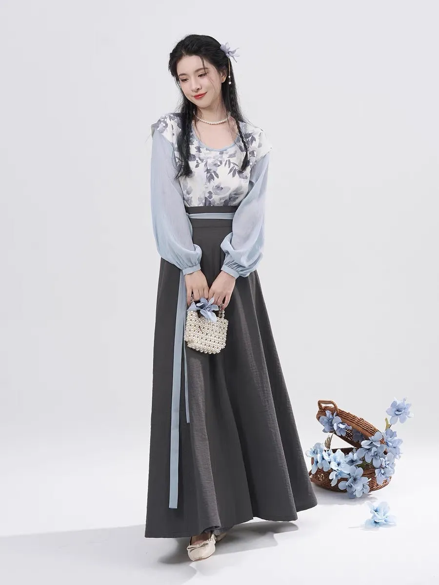 Jaylin Modern Hanfu Tang Style Square Collar Set