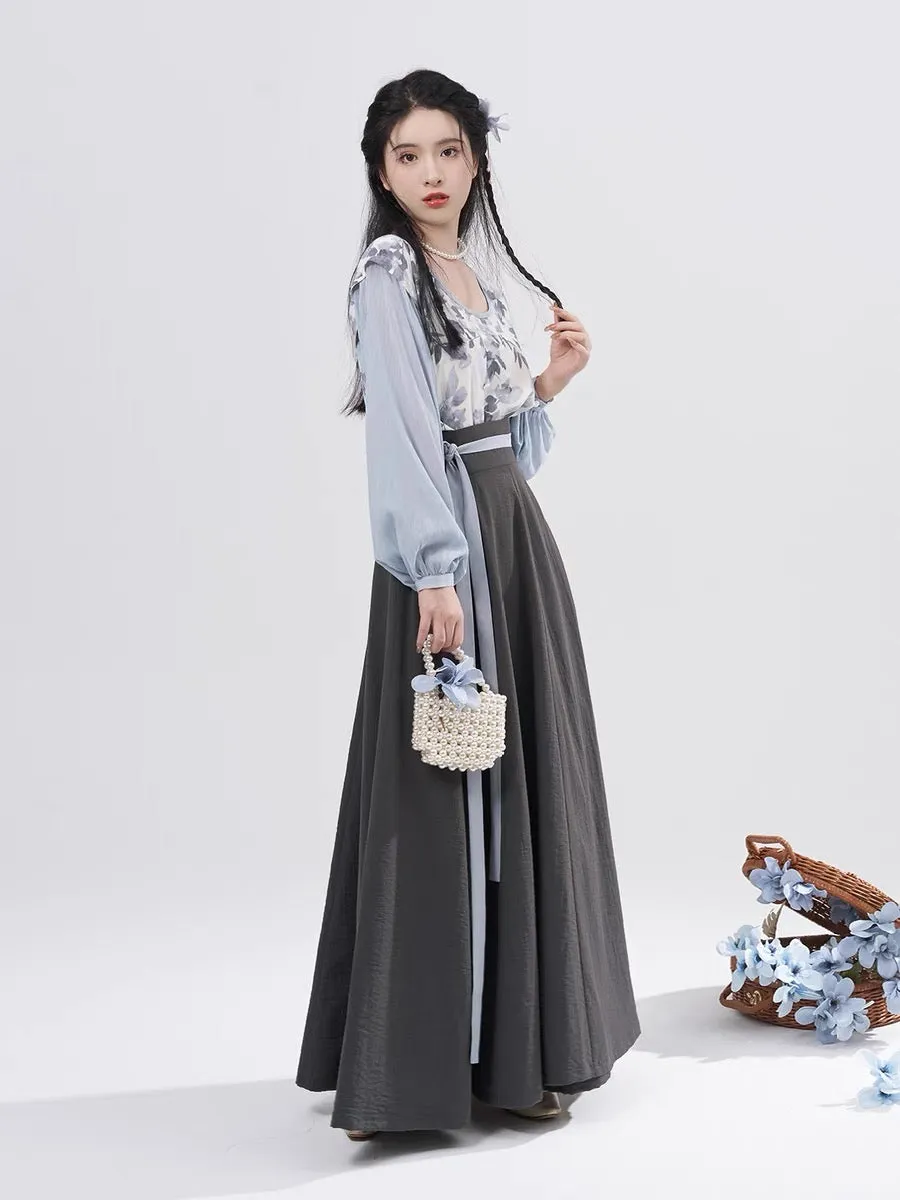 Jaylin Modern Hanfu Tang Style Square Collar Set