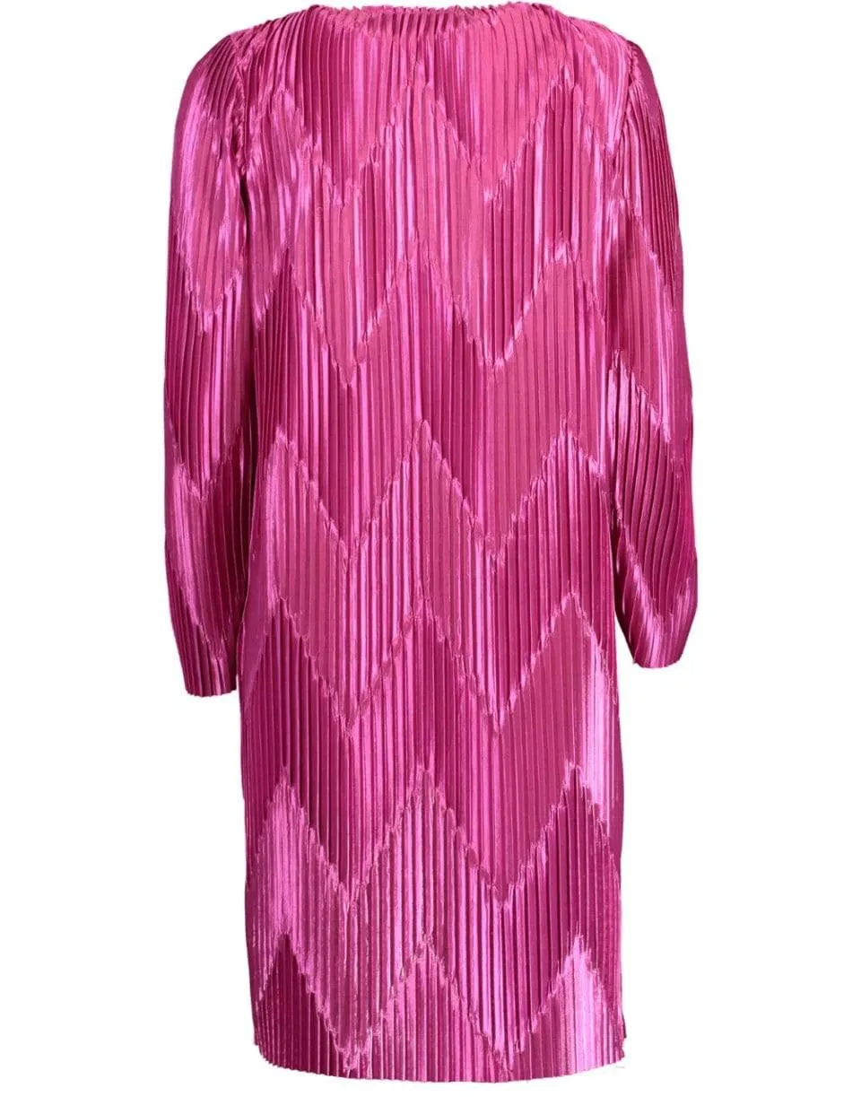Long Sleeve Plisse Dress