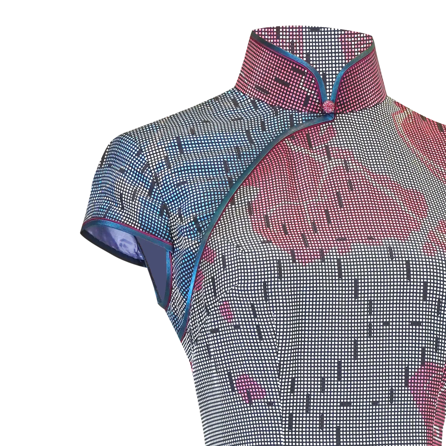 【MAP OF HK】100% Silk Cheongsam - Mesh Version (Cap Sleeve)