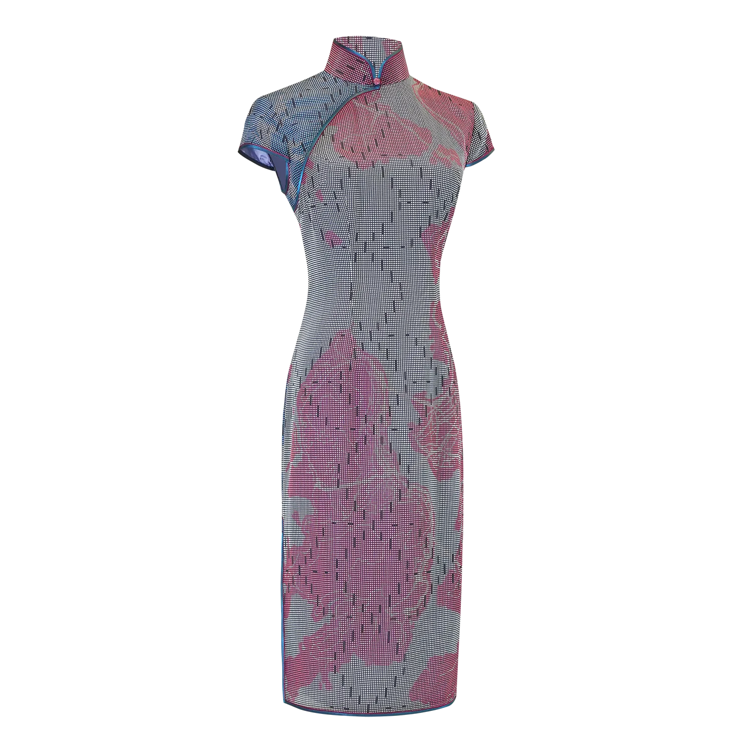 【MAP OF HK】100% Silk Cheongsam - Mesh Version (Cap Sleeve)