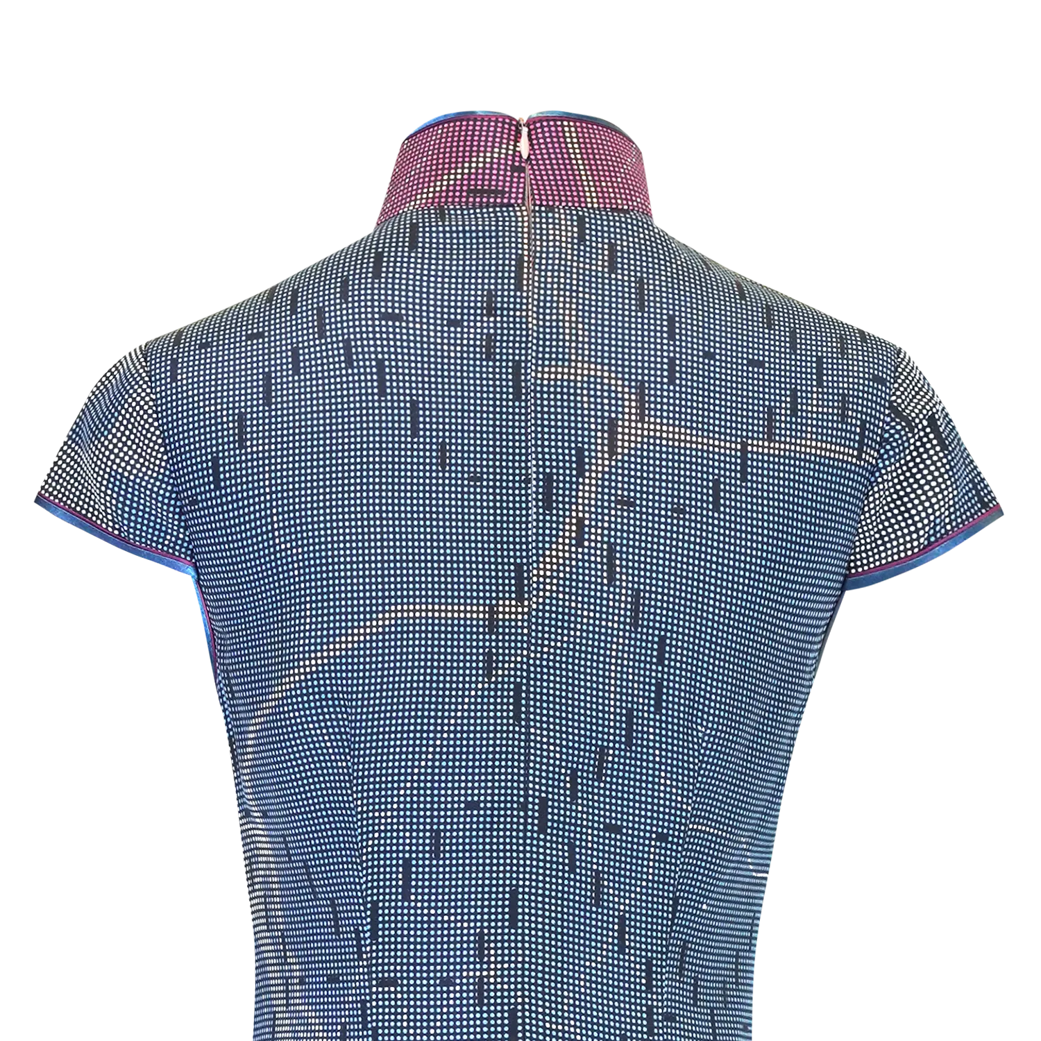 【MAP OF HK】100% Silk Cheongsam - Mesh Version (Cap Sleeve)