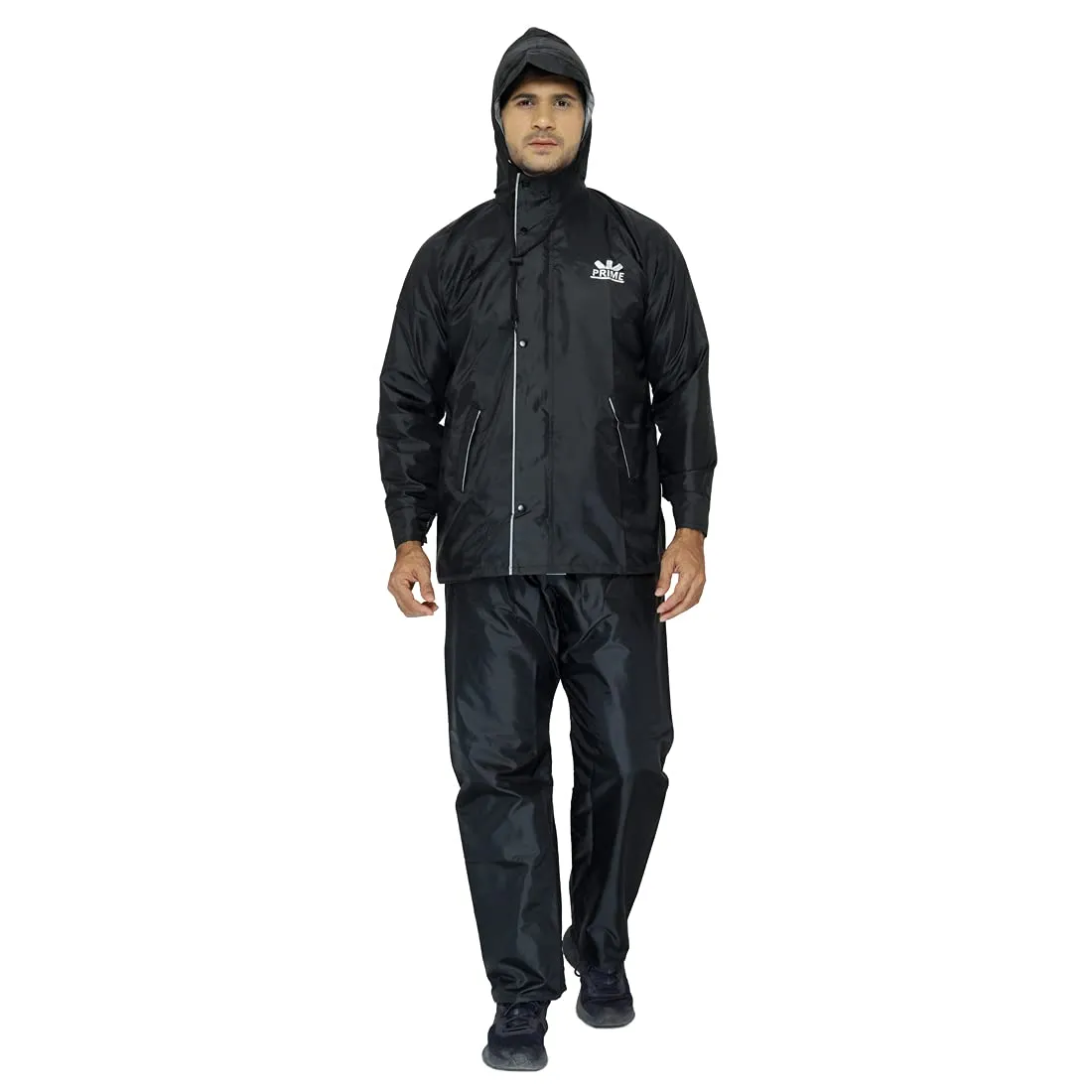Men Raincoat - Waterproof, Reversible with Inner Pocket | XL | Black