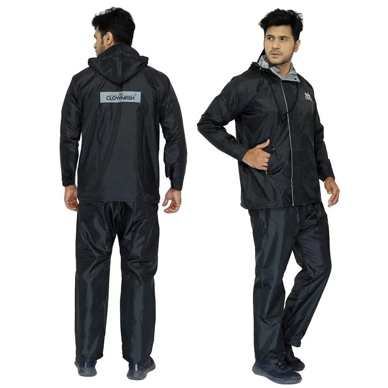 Men Raincoat - Waterproof, Reversible with Inner Pocket | XL | Black