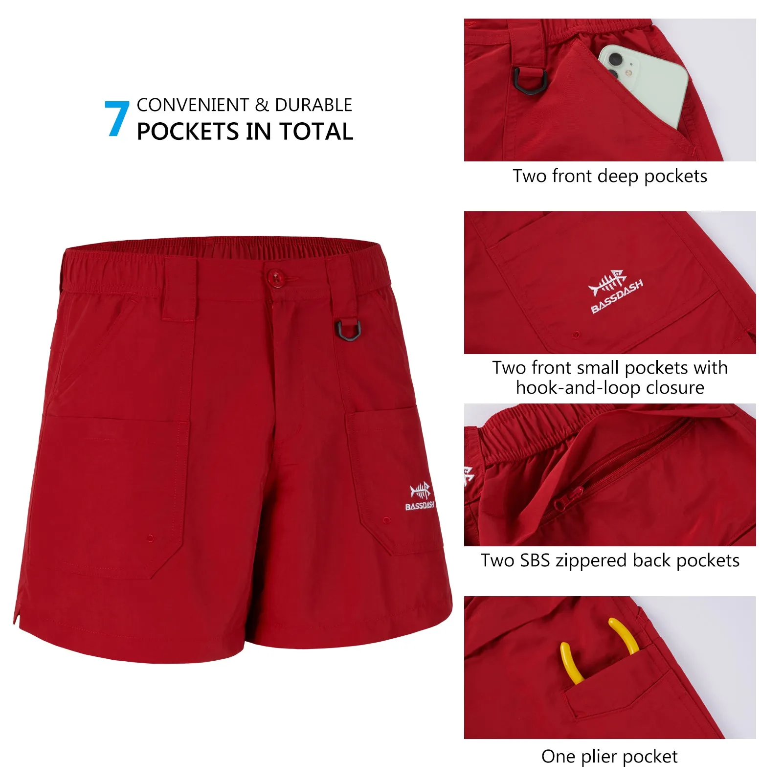 Men's 8in Quick Dry Water Resistant UPF 50  Shorts