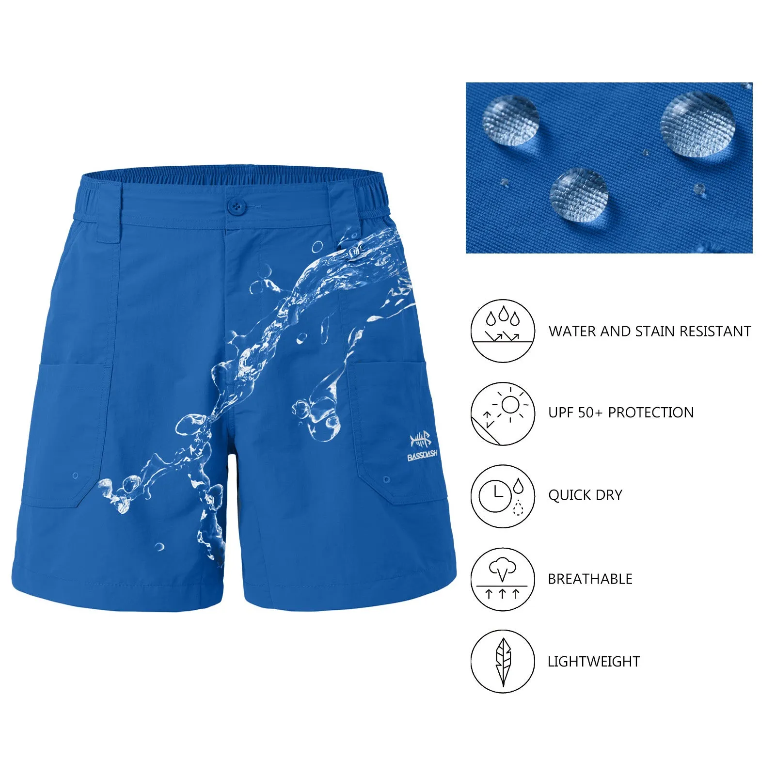 Men's 8in Quick Dry Water Resistant UPF 50  Shorts