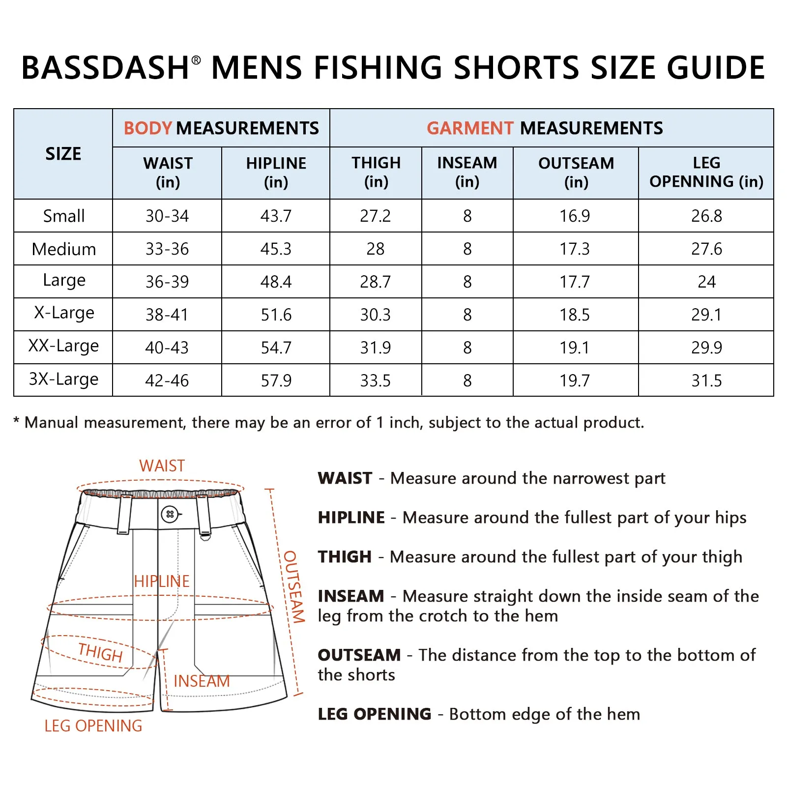 Men's 8in Quick Dry Water Resistant UPF 50  Shorts