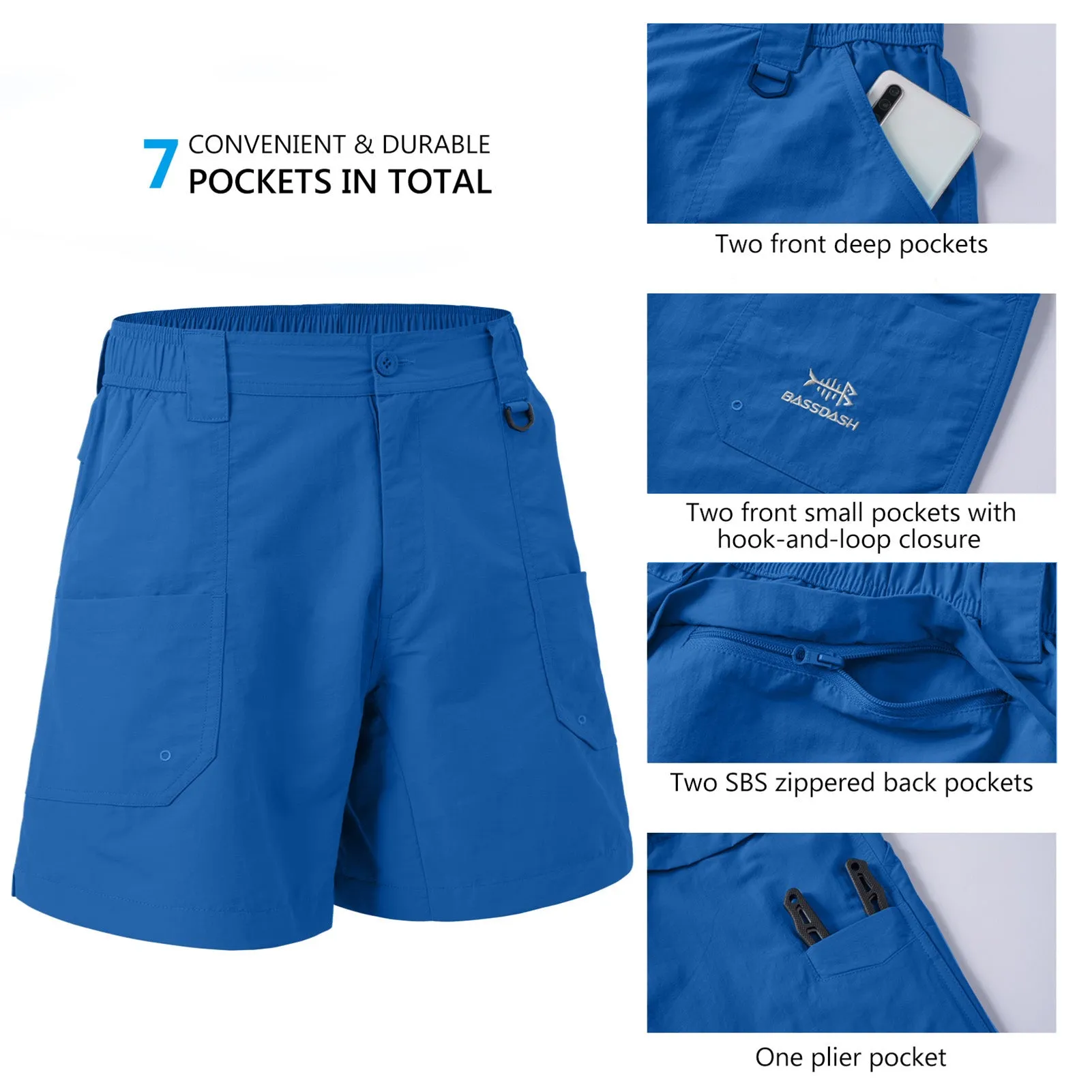 Men's 8in Quick Dry Water Resistant UPF 50  Shorts