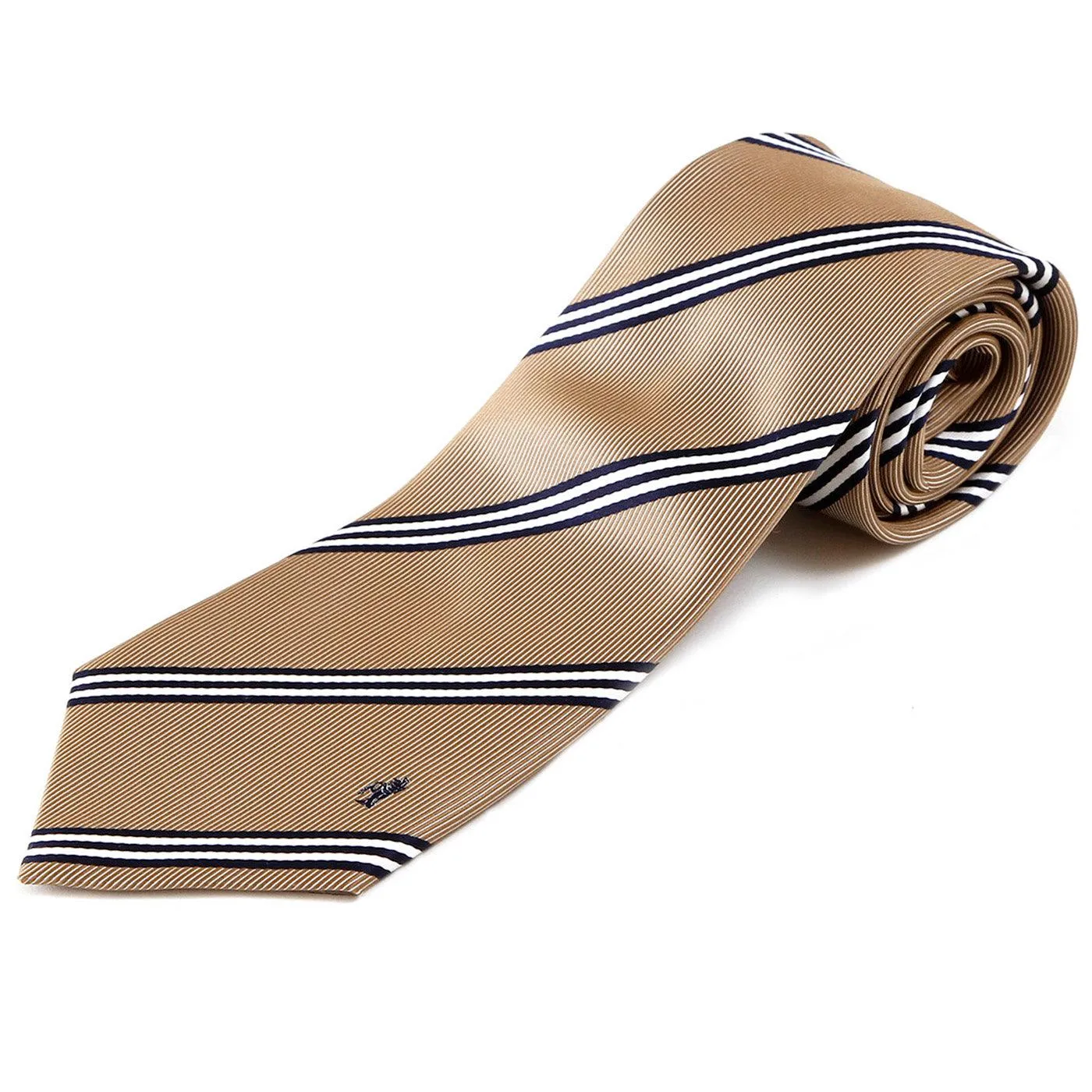Men’s Jacquard Woven 100% Nishijin Kyoto Silk Tie -07. Be Gentle Striped Pattern Made in Japan