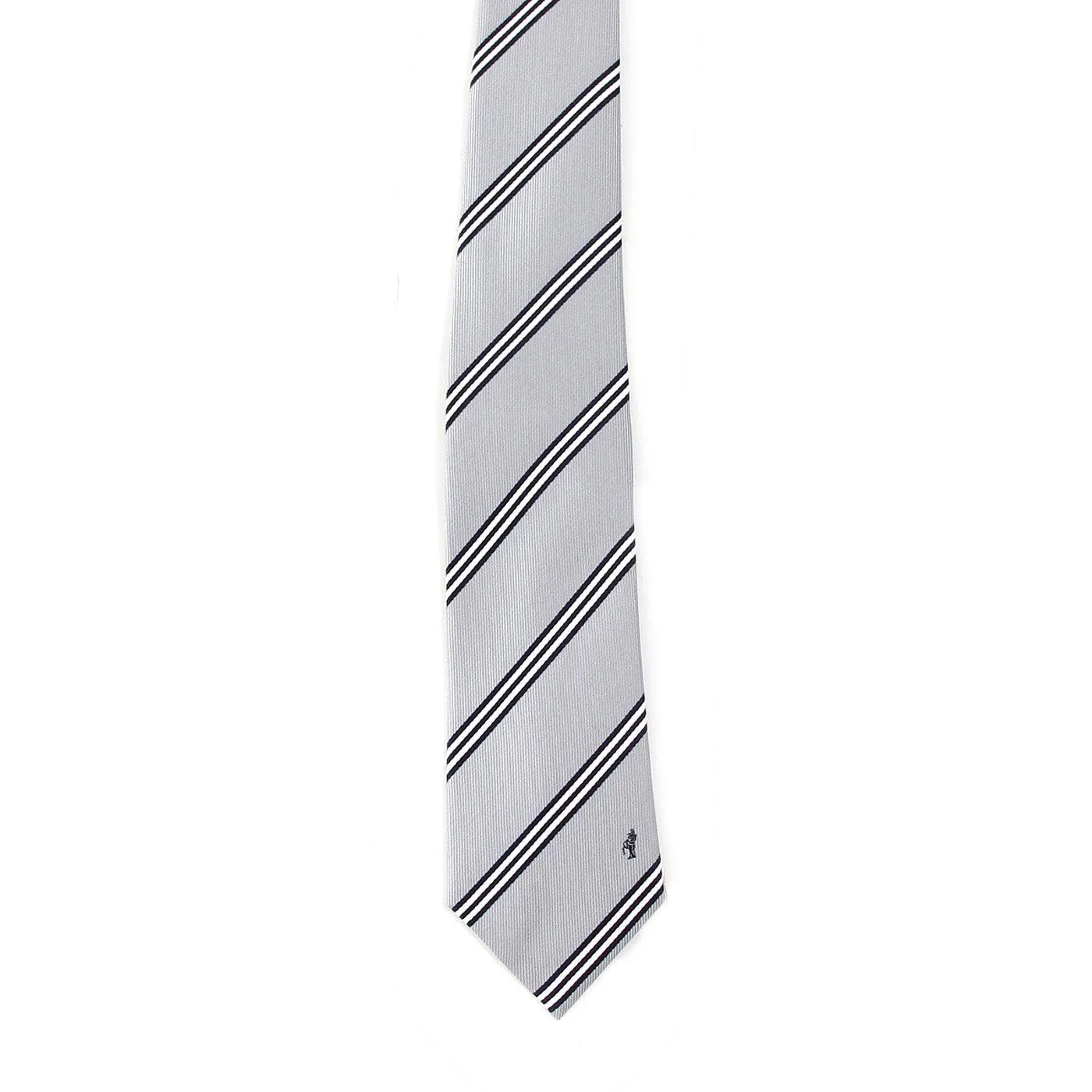 Men’s Jacquard Woven 100% Nishijin Kyoto Silk Tie -07. Be Gentle Striped Pattern Made in Japan