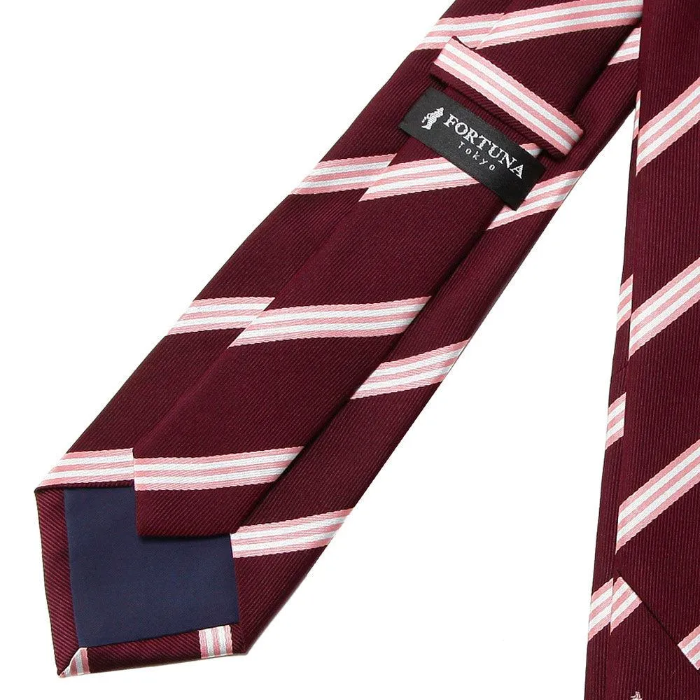 Men’s Jacquard Woven 100% Nishijin Kyoto Silk Tie -07. Be Gentle Striped Pattern Made in Japan