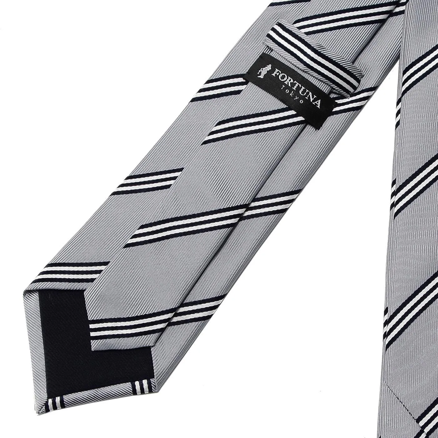 Men’s Jacquard Woven 100% Nishijin Kyoto Silk Tie -07. Be Gentle Striped Pattern Made in Japan