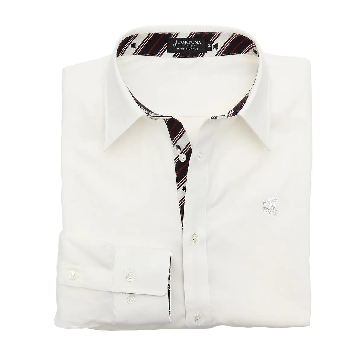Men’s Long Sleeve Regular Fit Cotton Dress Shirt -13. Miracle Pegasus Design Made in Japan