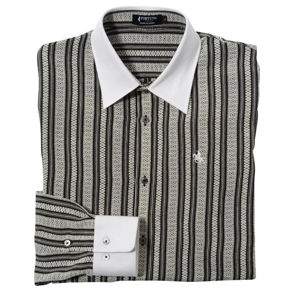 Men’s Long Sleeve Regular Fit Crepe Dress Shirt -19. MASAMUNE Date Made in Japan