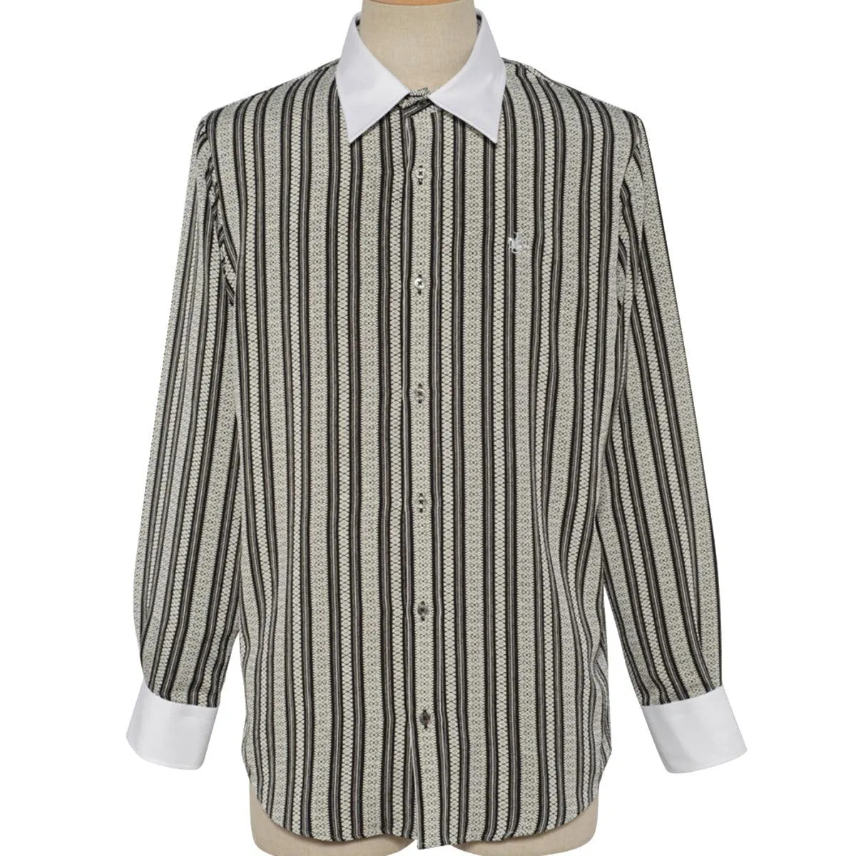 Men’s Long Sleeve Regular Fit Crepe Dress Shirt -19. MASAMUNE Date Made in Japan