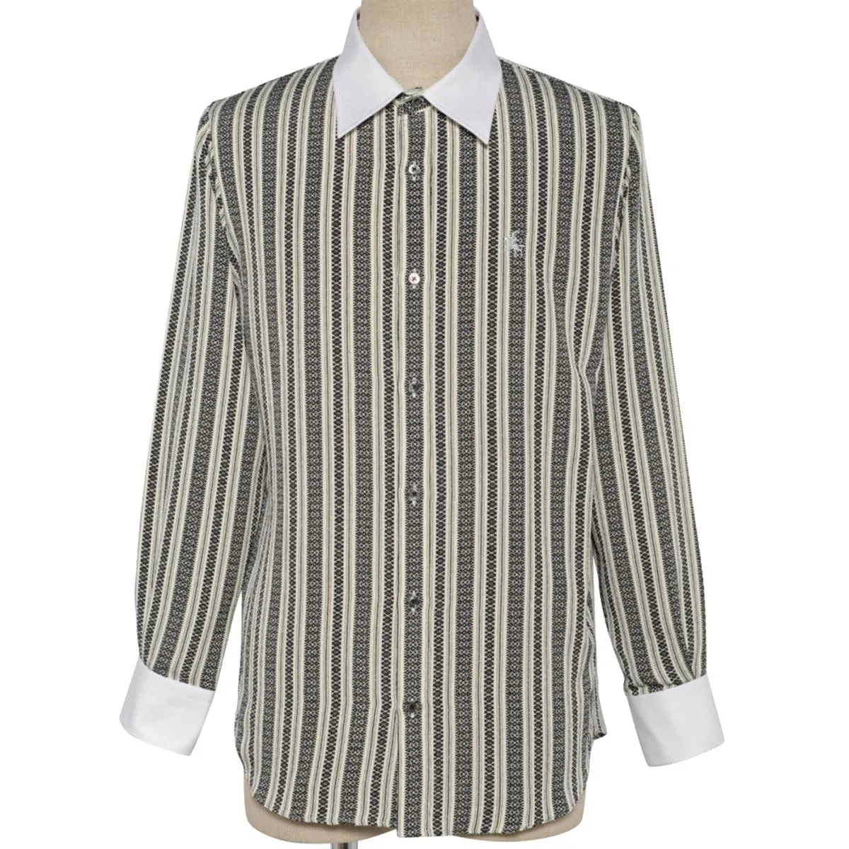 Men’s Long Sleeve Regular Fit Crepe Dress Shirt -19. MASAMUNE Date Made in Japan
