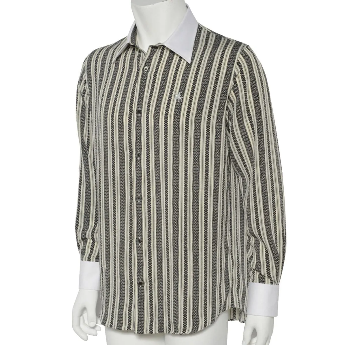 Men’s Long Sleeve Regular Fit Crepe Dress Shirt -19. MASAMUNE Date Made in Japan