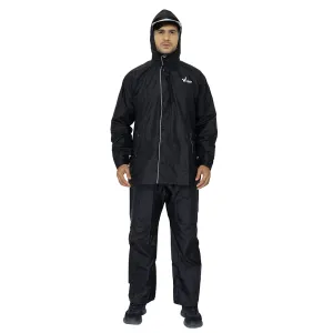 Men's Raincoat - Reversible, Waterproof, Adjustable Hood | Includes Zipper Bag | Black | 2XL
