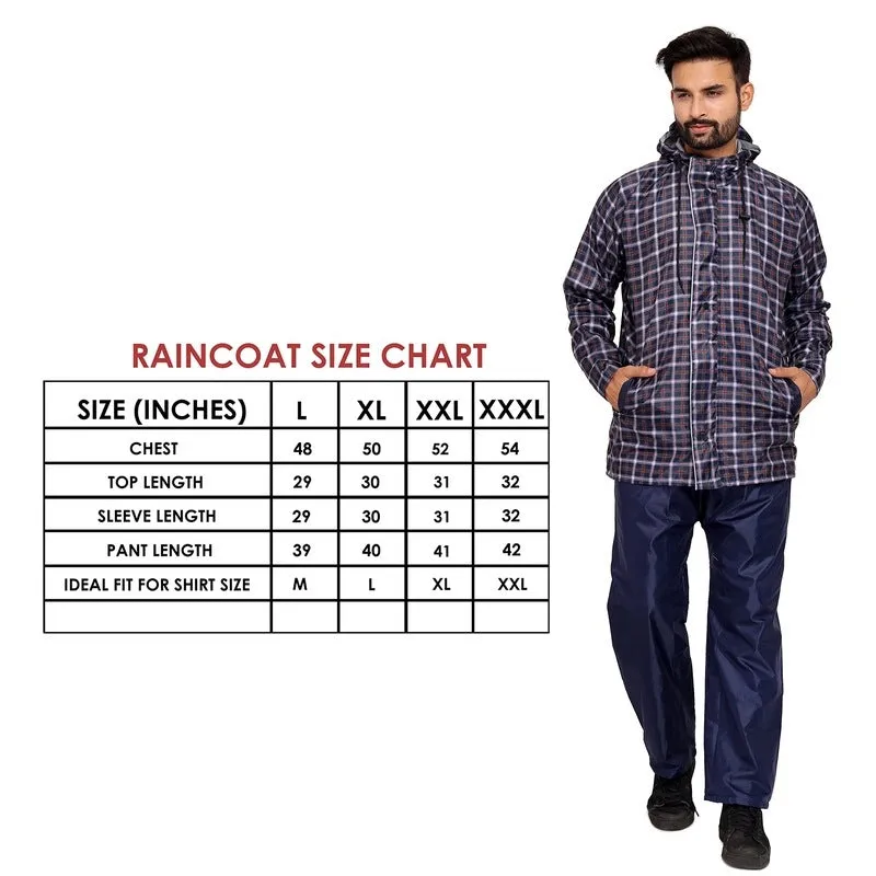 Men's Waterproof Reversible Raincoat with Reflector | Top & Bottom Set | XXX-Large | Royal Blue