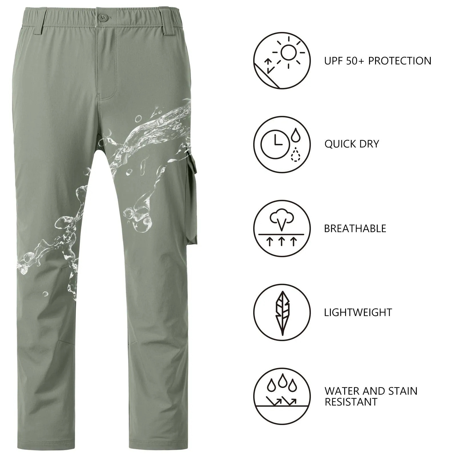 Men’s Quick Dry Elastic Waist Fishing Pants FP05M