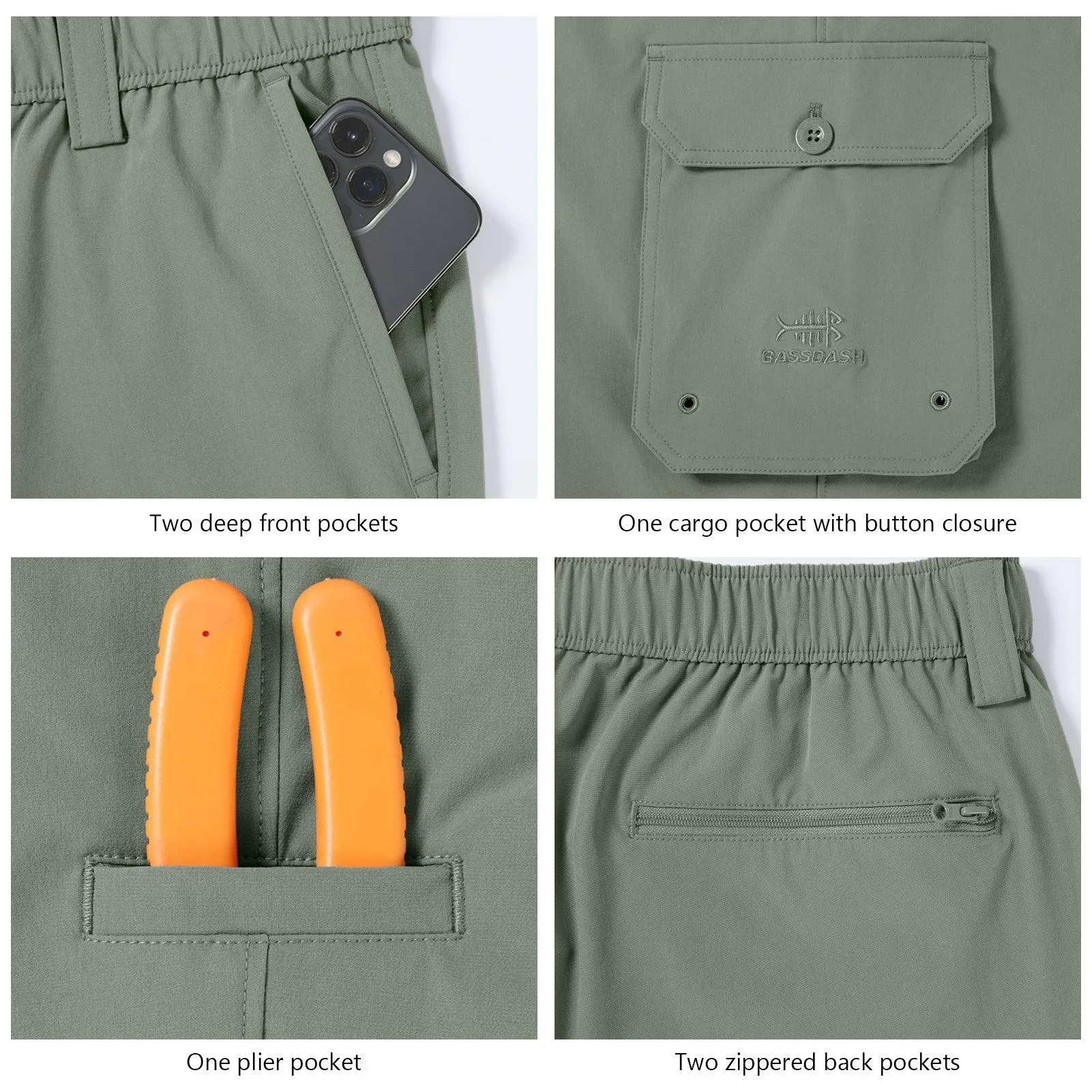 Men’s Quick Dry Elastic Waist Fishing Pants FP05M