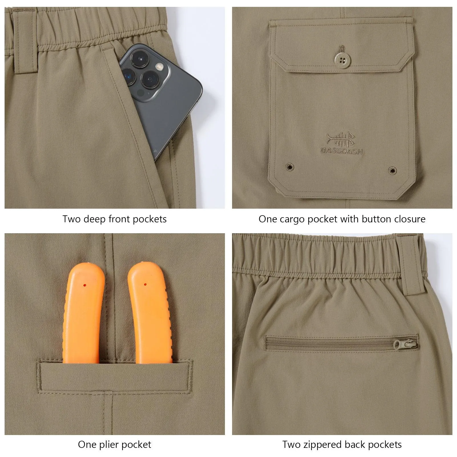 Men’s Quick Dry Elastic Waist Fishing Pants FP05M
